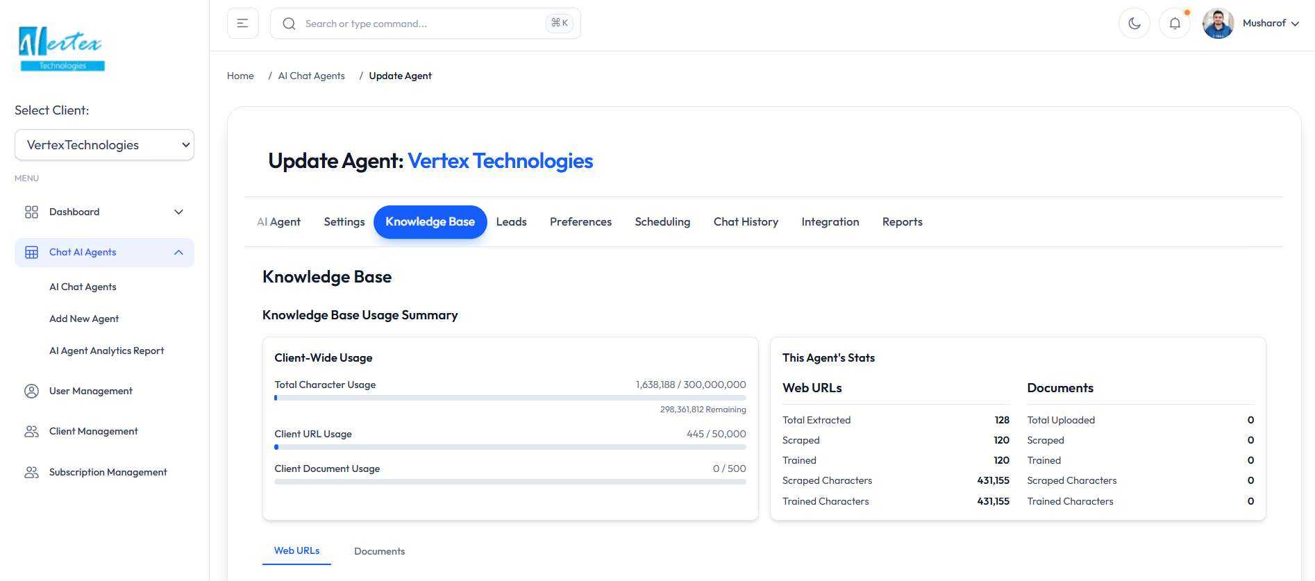 Dashboard Screenshot